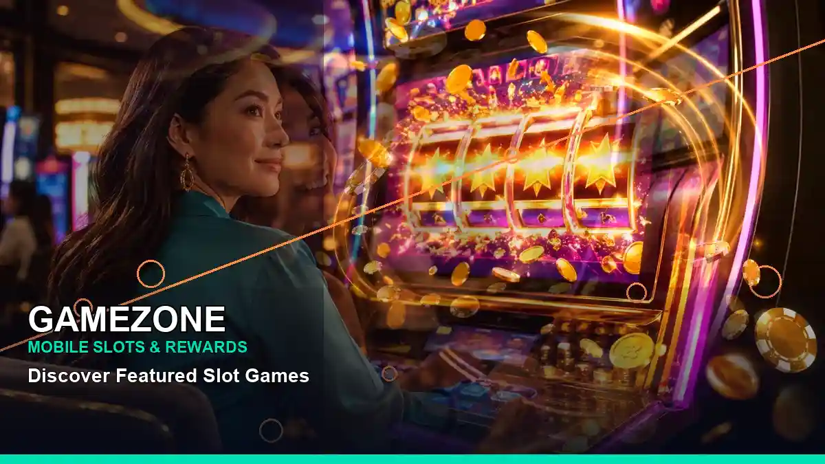 GAMEZONE high-energy casino cashback rewards in a left-diagonal layout for Philippine players