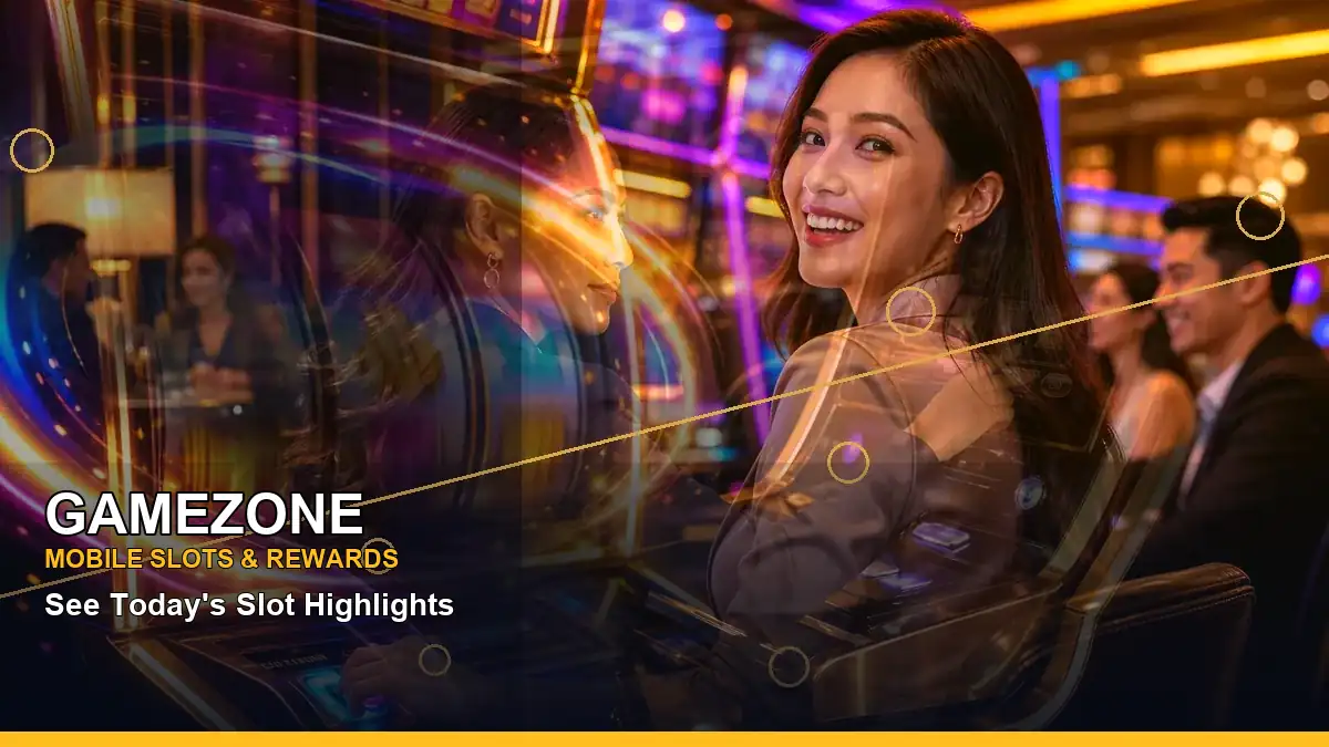 GAMEZONE left-diagonal lounge VIP casino rewards highlighting mobile-friendly casino play